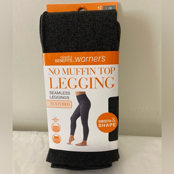 BLISSFUL BENEFITS BY WARNER NO MUFFIN TOP LEGGING GRAY-BLACK SIZE L/XL - Picture 1 of 3